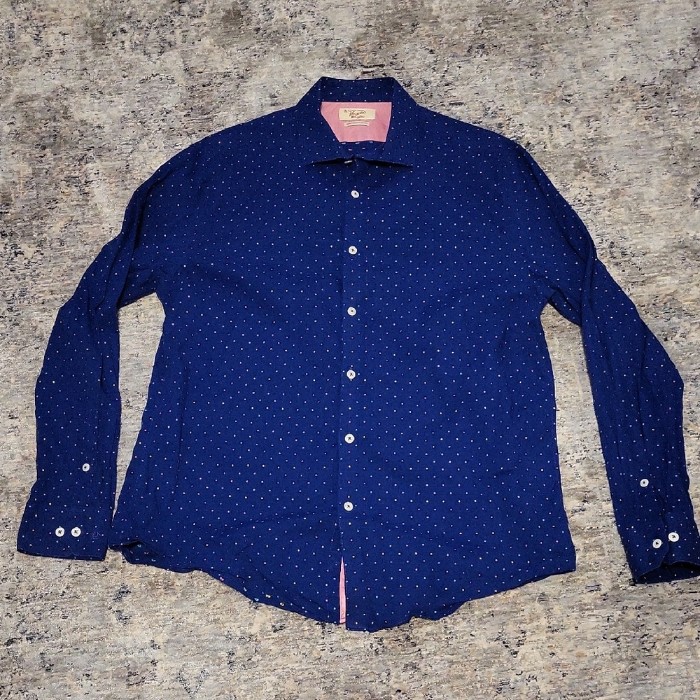 Men's Blue Polka Dot Shirt